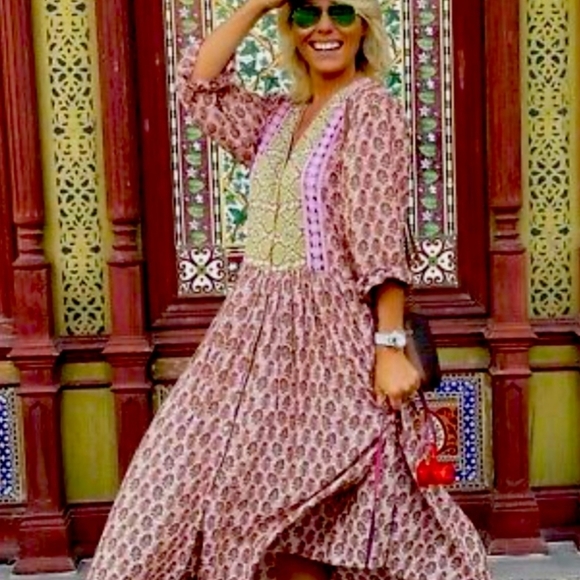 Brand New Zara Crochet Trim Printed Midi dress - Picture 12 of 13